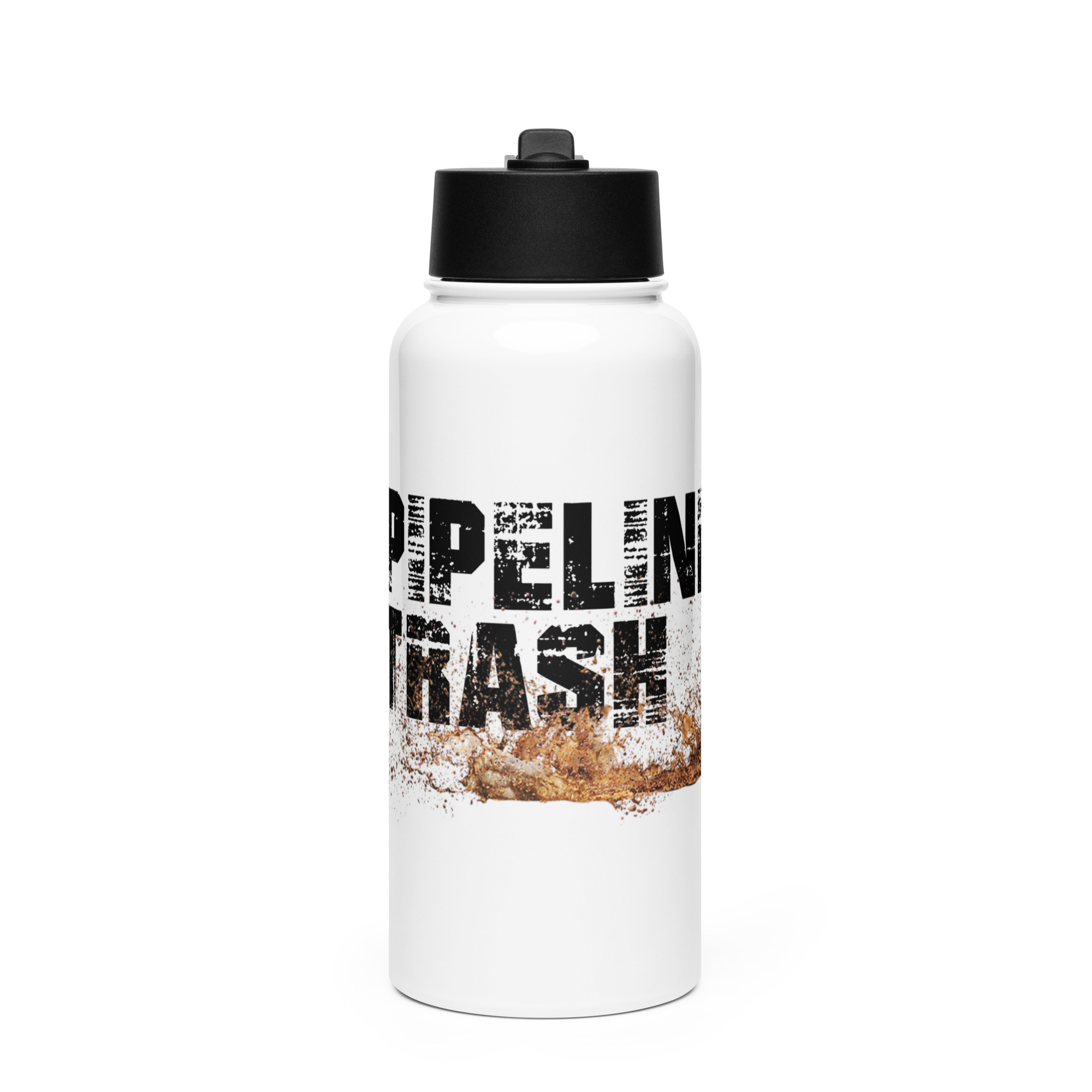 AP PIPELINE TRASH Stainless steel water bottle with a straw lid